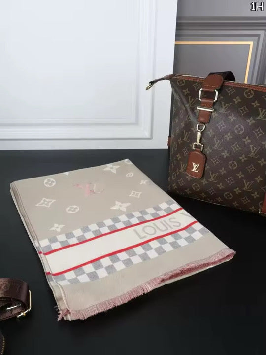 LV Tote Bag with Brown Leather Trim- Three Piece Set