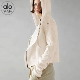 ALO Sky Hooded Waffle Knit Jacket