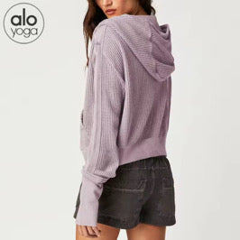 ALO Sky Hooded Waffle Knit Jacket